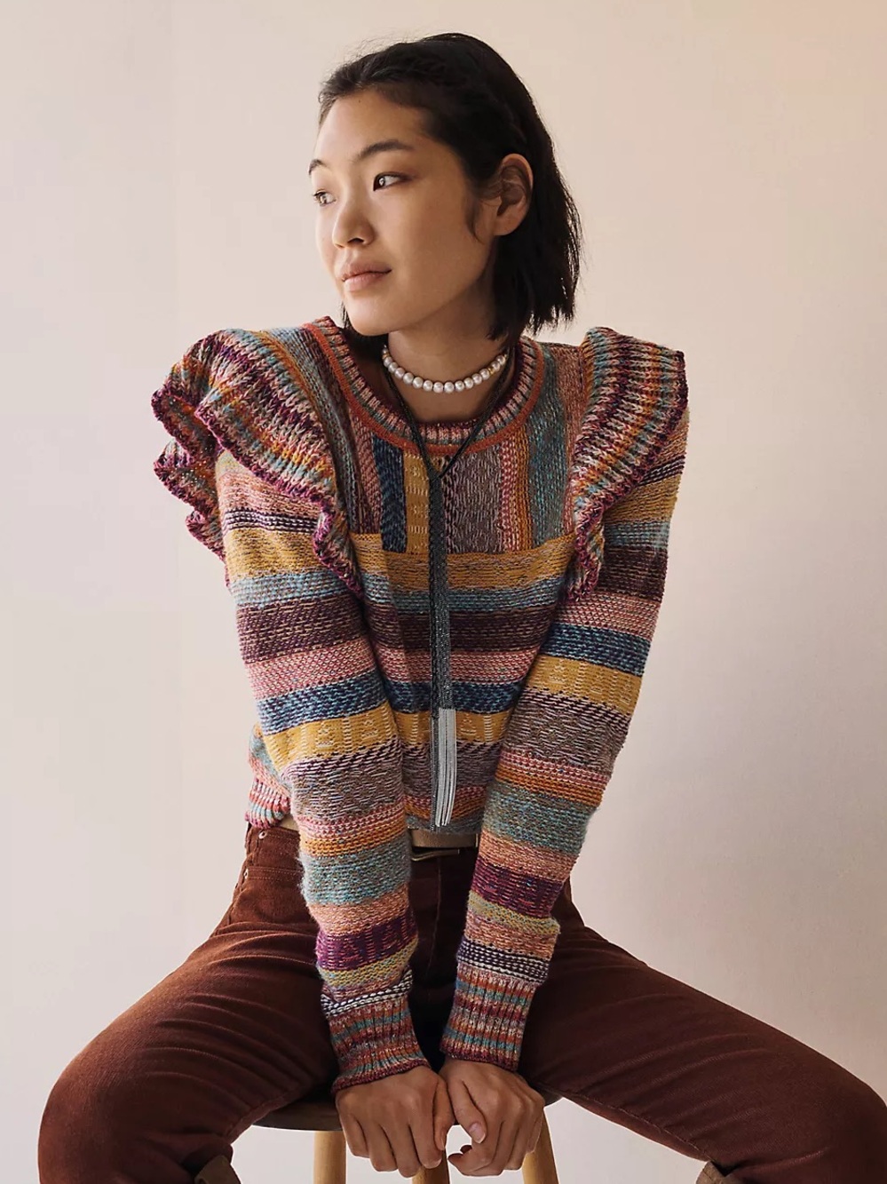 Pilcro Ruffled Sweater